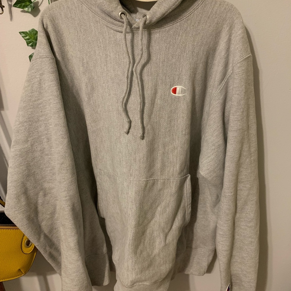 Mens Grey Champion Hoodie